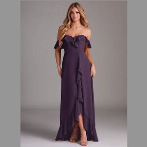 Azazie Lyra Plum Maxi Dress